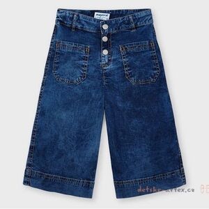 Mayoral Kids Blue Denim Wide-Leg Jeans